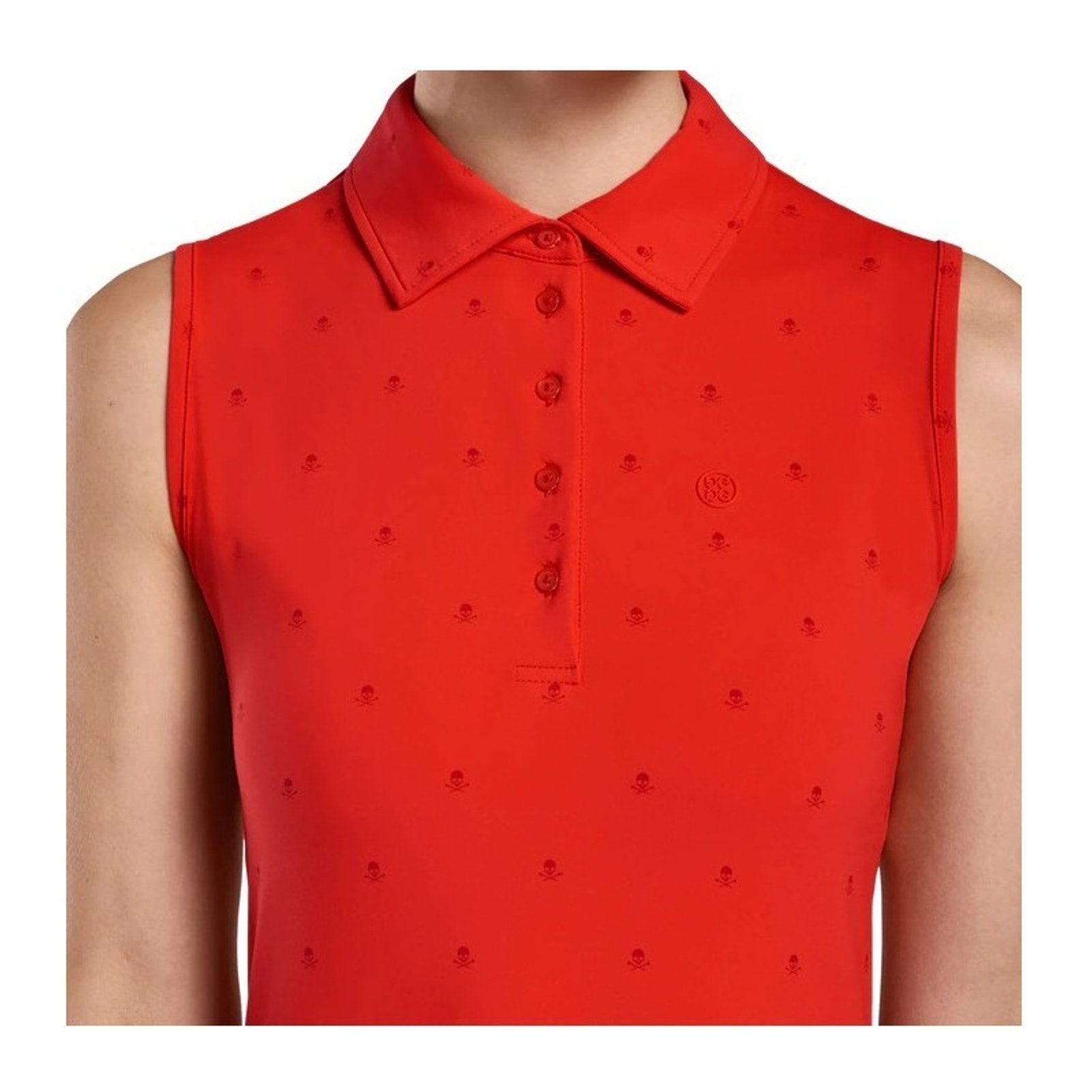 G/Fore Skull Killer T's Sleeveless Golf Polo Top Size S Xl Red New Womens — image 2 of 4